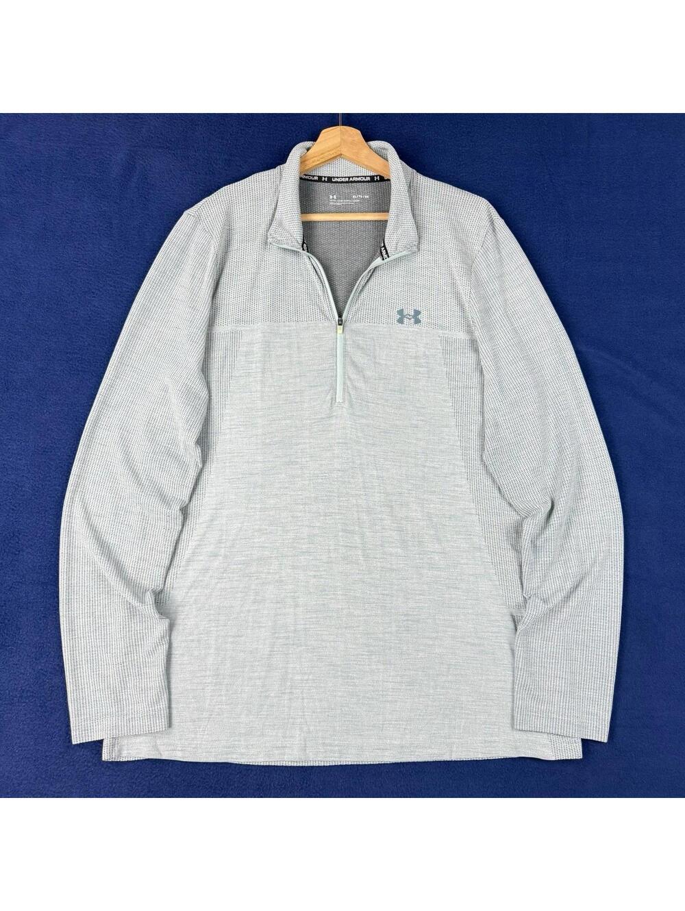 Under Armour Quarter Zip Pullover Mesh Lightweight Training Top Men XL Gymwear